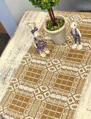 NORMANDY MUSTARD/CREAM 34" TABLE SQUARE *NEW* AVAIL MARCH 2026